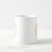Mug Gold Heraldic Crest Crown Monogram (Centre)