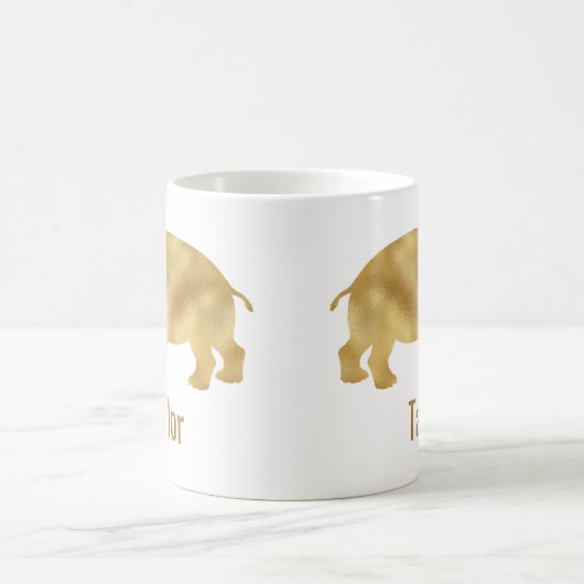 Mug Gold Hippo Name  (Centre)