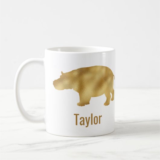 Mug Gold Hippo Name  (Gauche)