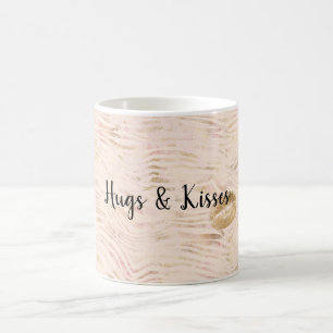 Mug Gold Lips Kiss rose Zebra Print     