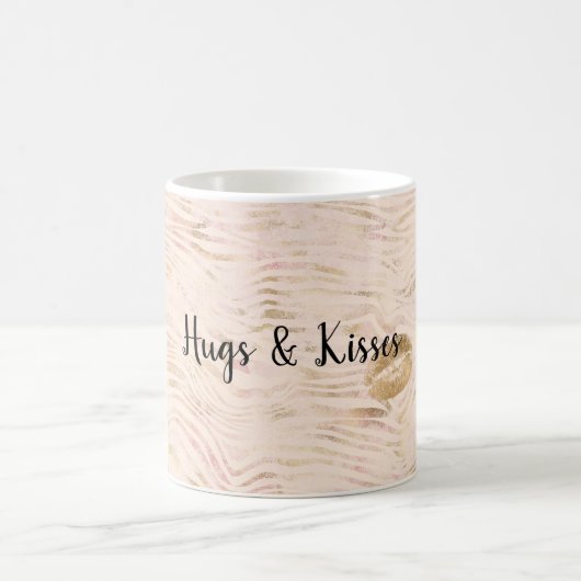 Mug Gold Lips Kiss rose Zebra Print      (Centre)