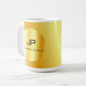 Mug Gold Look Monogramme Modèle Élégant (Devant gauche)