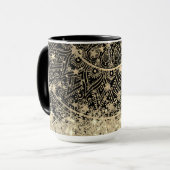 Mug Gold Lotus Mandala Gold Stars Parties scintillant  (Devant gauche)