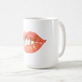 Mug Gold Love XOXO Aquarelle Lips (Devant droit)