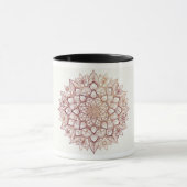 Mug gold mandala mug, botanical coffee cup, floral geo (Centre)