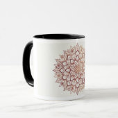 Mug gold mandala mug, botanical coffee cup, floral geo (Devant gauche)