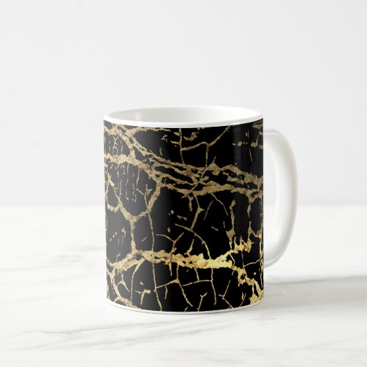 Mug Gold Marbling Texture : Elément Design Luxe (Devant droit)