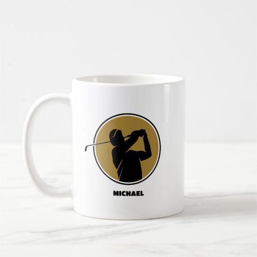 Mug Gold Mens Golf Silhouette (Gauche)