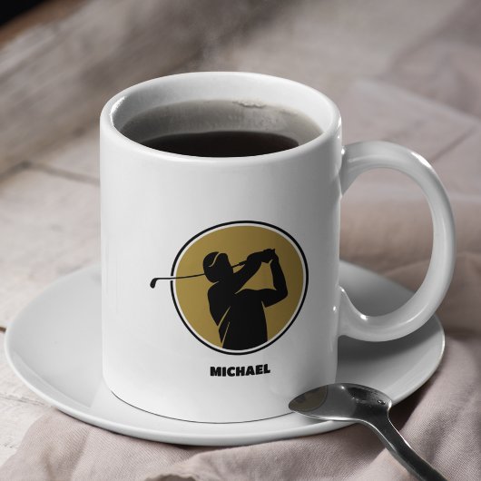 Mug Gold Mens Golf Silhouette