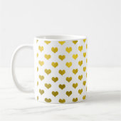 Mug Gold Metallic Faux Foil Hearts Polka Dot Heart (Gauche)
