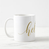 Mug Gold moderne "Hello" Nom Coupe personnalisée/ (Gauche)
