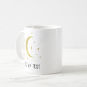 Mug Gold Moon & Stars Custom Text Celestial  (Devant gauche)
