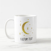 Mug Gold Moon & Stars Custom Text Celestial (Gauche)