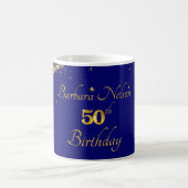 Mug Gold & Navy 50th Birthday Party Invitation (Centre)