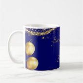 Mug Gold & Navy 50th Birthday Party Invitation (Gauche)