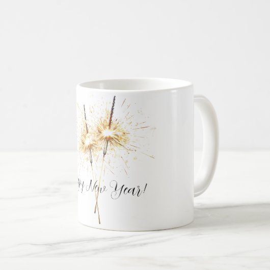 Mug Gold New Year's Eve Day Celebration Sparklers (Devant droit)