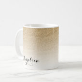 Mug Gold Ombre Faux Nom de la Parties scintillant Café (Devant gauche)