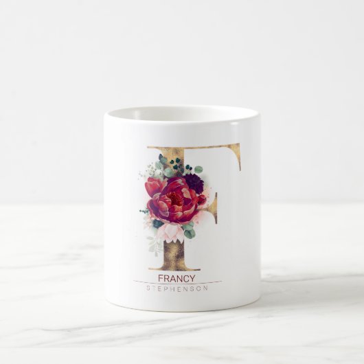 Mug Gold Parties scintillant F Monogramme Floral Bourg (Centre)
