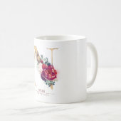 Mug Gold Parties scintillant N Monogramme Floral Bourg (Devant droit)