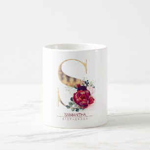 Mug Gold Parties scintillant S Monogramme Floral Bourg