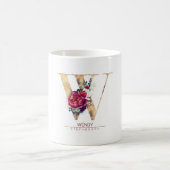 Mug Gold Parties scintillant W Monogramme Floral Bourg (Centre)