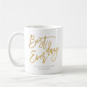 Mug Gold Personnalisé Meilleure journée jamais, Callig (Gauche)