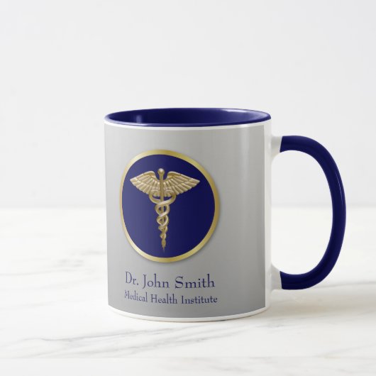 Mug Gold Professional Caduceus Médicale Blue (Droite)