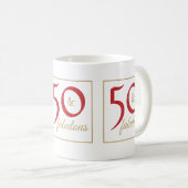 Mug Gold Red 50 & Fabuleux anniversaire (Devant droit)