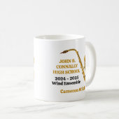 Mug Gold Saxophone Player Personalized Band (Devant droit)
