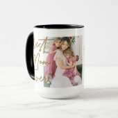 Mug Gold Script Meilleure maman Jamais Photo Anniversa (Devant gauche)