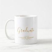 Mug Gold Script Modern Graduation Party Favoriser (Gauche)