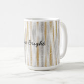 Mug Gold Silver Stripes Christmas Celebration Birthday (Devant droit)