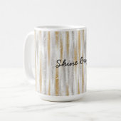 Mug Gold Silver Stripes Christmas Celebration Birthday (Devant gauche)