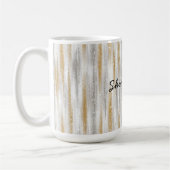 Mug Gold Silver Stripes Christmas Celebration Birthday (Gauche)