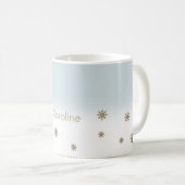 Mug Gold Snowflakes Custom Name Cadeau de Noël (Devant droit)