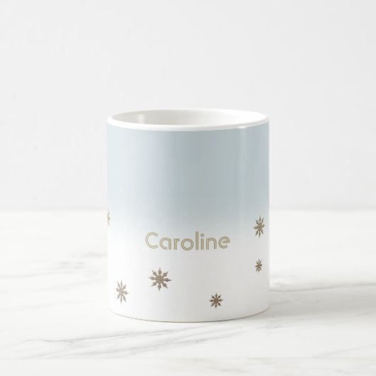 Mug Gold Snowflakes Custom Name Cadeau de Noël (Centre)