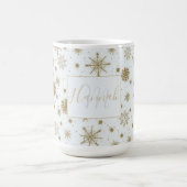 Mug Gold Snowflakes Design blanc (Centre)