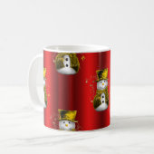 Mug Gold Snowman sur Red (Devant gauche)
