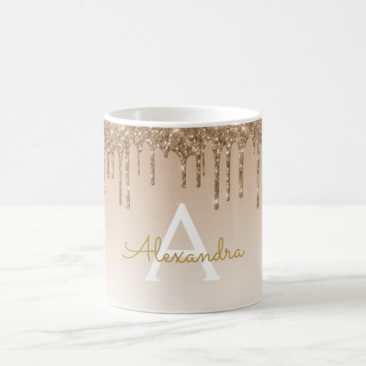 Mug Gold Sparkle Parties scintillant Luxe Monogramme N (Centre)