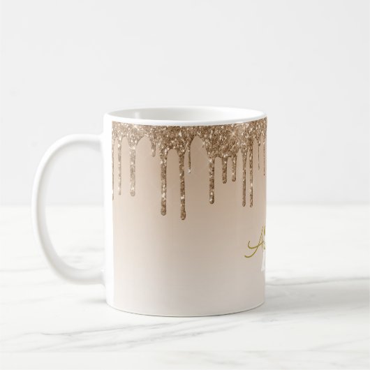 Mug Gold Sparkle Parties scintillant Luxe Monogramme N (Gauche)