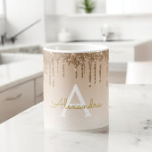 Mug Gold Sparkle Parties scintillant Luxe Monogramme N