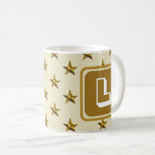 Mug Gold Star Famille Nom Monogramme Initial (Devant droit)