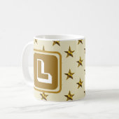 Mug Gold Star Famille Nom Monogramme Initial (Devant gauche)