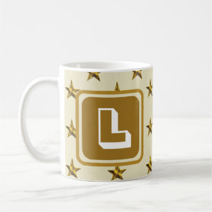 Mug Gold Star Famille Nom Monogramme Initial