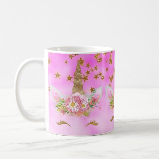 Mug Gold Stars et Pink Unicorn (Gauche)