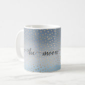Mug Gold Stars Moons Blue Ombre (Devant gauche)