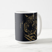 Mug Gold Tiger noir Design (Devant droit)