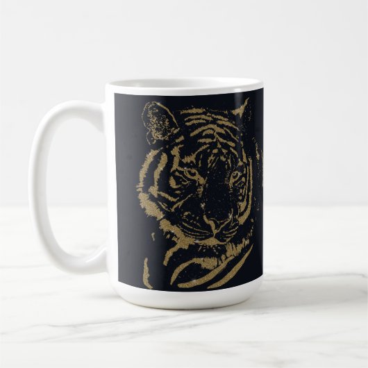 Mug Gold Tiger noir Design (Gauche)
