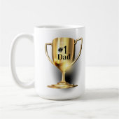 Mug Gold Trophy #1 Dad Mom Son (Gauche)