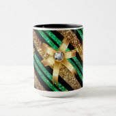 Mug Gold Vert & Black Faux Parties scintillant Gold Di (Centre)